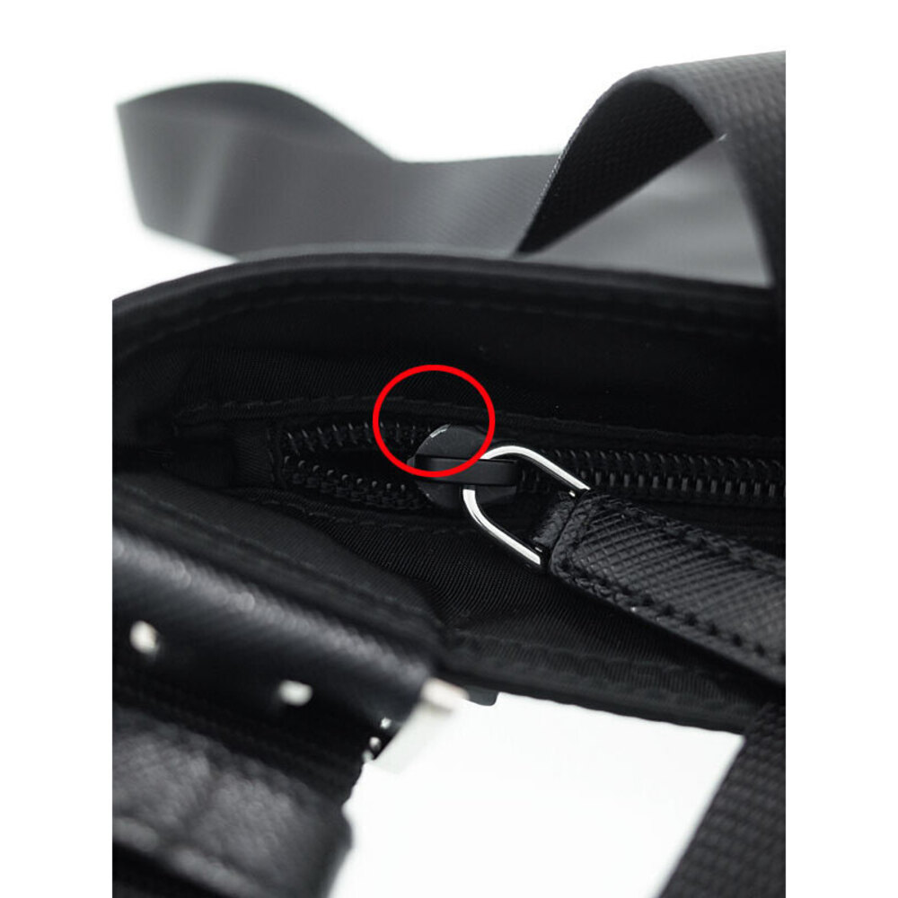 Prada messenger Crossbody saffiano bag Tessuto Black Leather Nero - Picture 6 of 9